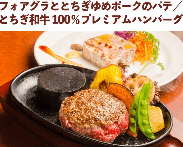 フォアグラととちぎゆめポークのパテ とちぎ和牛100％プレミアムハンバーグ