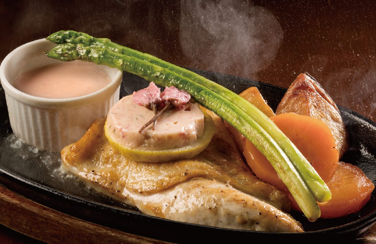 Grilled Nasudori(Chicken) with SAKURA Flavored Cheese Sauce 1,800yen